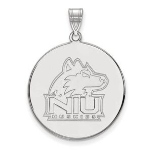 Sterling Silver Northern Illinois U. XL Logo Disc Pendant